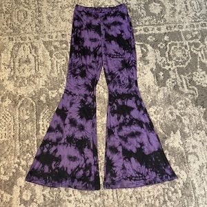 Black and Purple Tie Die Flares